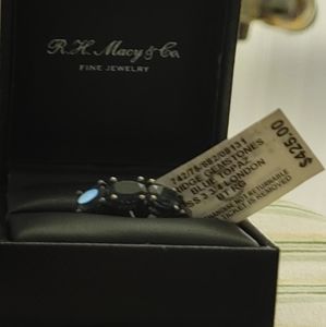 ❤️London Blue Topaz SS 4 Stone Ring NEW LISTING!